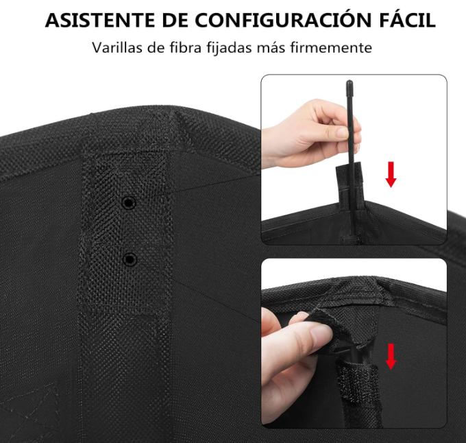 Cesta de Lavandería Negro Plegable con Ruedas