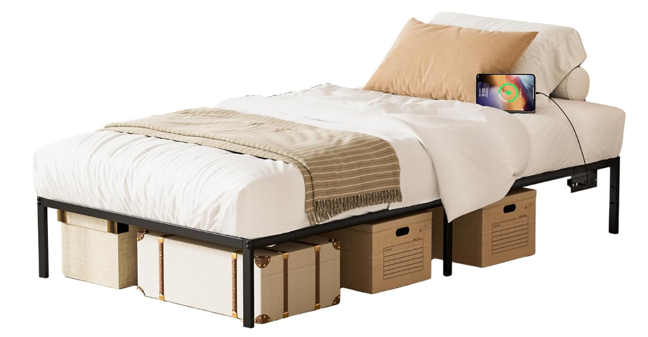 Base Cama Individual con Plataforma 2 Salidas CA y 2 USB