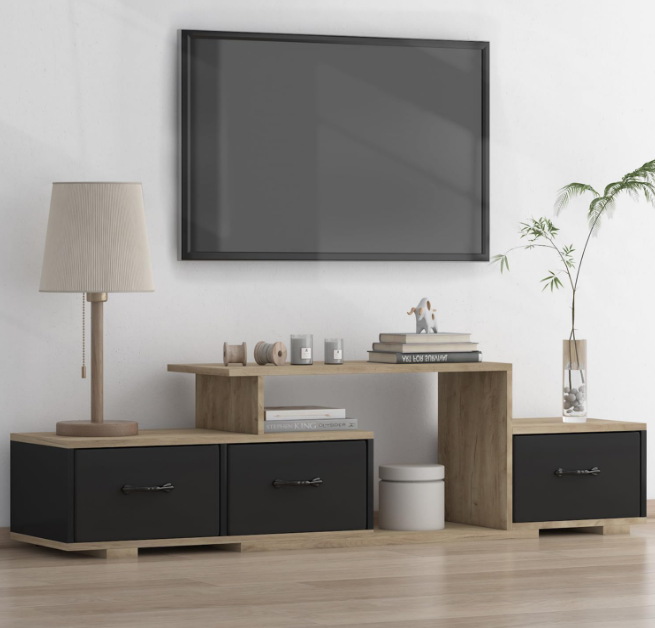 Mueble para TV 65" con 3 Cajones De Tela y Estante Organizador