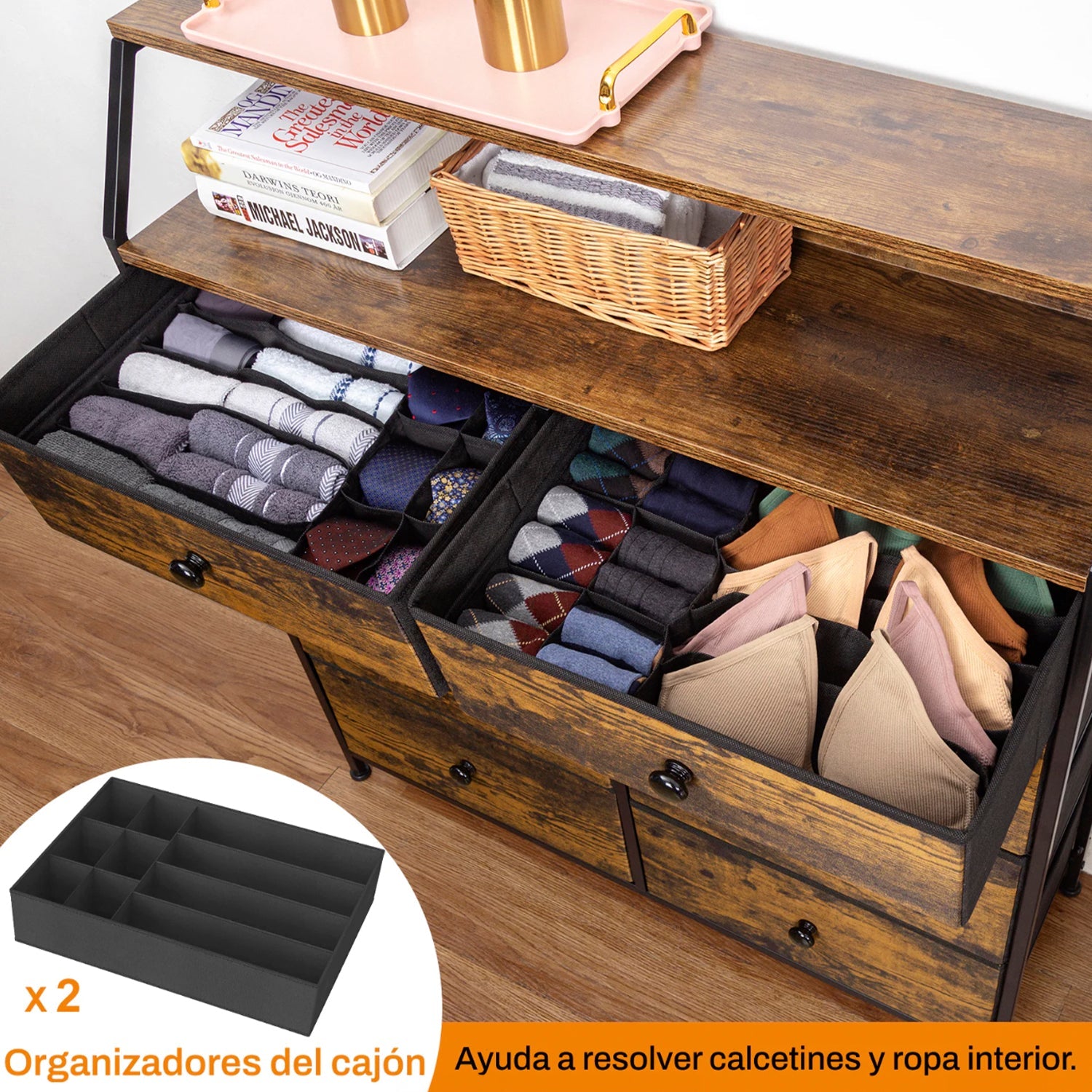 Cómoda Cajonera para Recámara Estilo Rústico