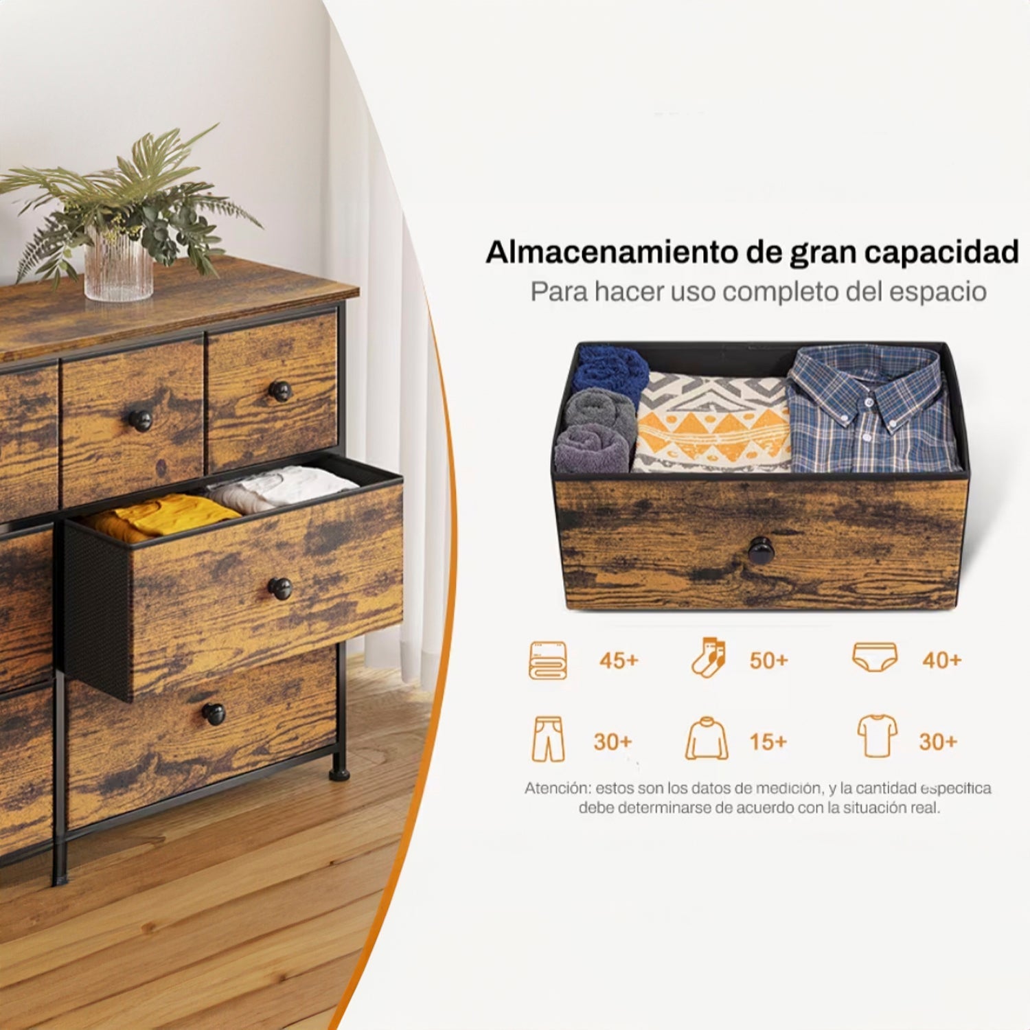 Cómoda Cajonera para Recámara Estilo Rústico