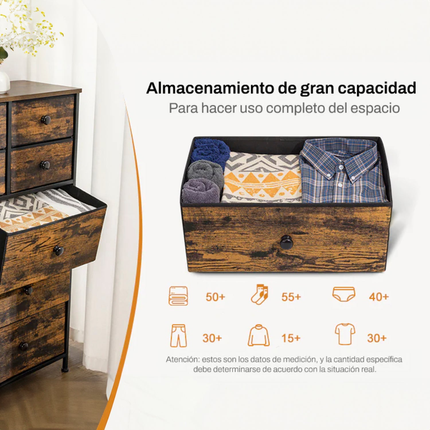 Cómoda Cajonera para Recámara Estilo Rustico