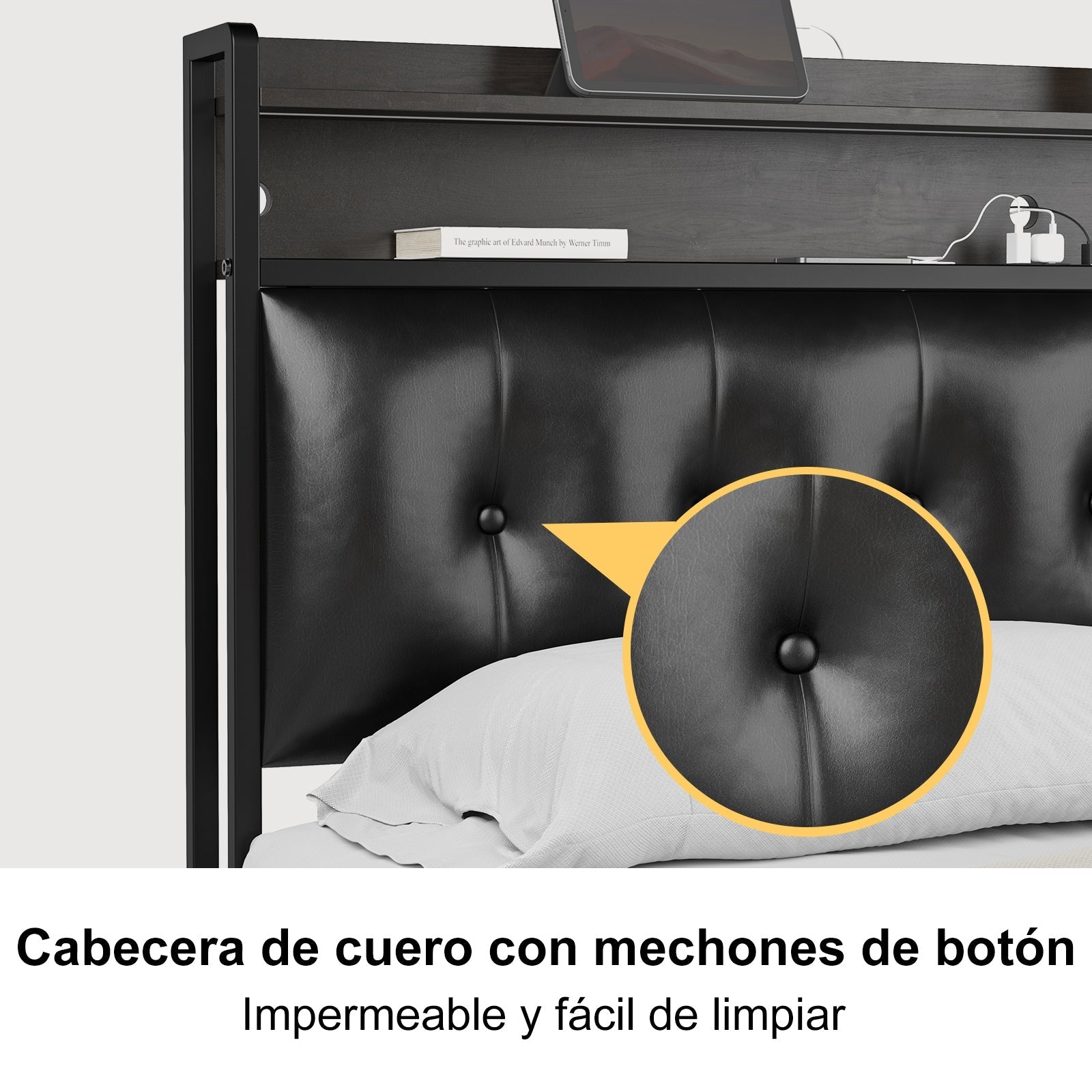 Base para Cama Tapizada (Cuero sintético)